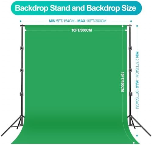 EMART Photography Lighting Kit with 10x10Ft Heavy Duty Backdrop Stand Kits - Image 3