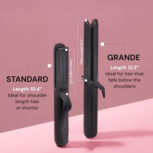 L’Ange Hair Le Duo Grande 360° Airflow Styler | Curl & Straighten with One Tool | 5.3" Snag-Free Titanium Plates | Cooling Air Vents to Set Curls | Adjustable Temp & Auto Shut-Off | Black - Image 2