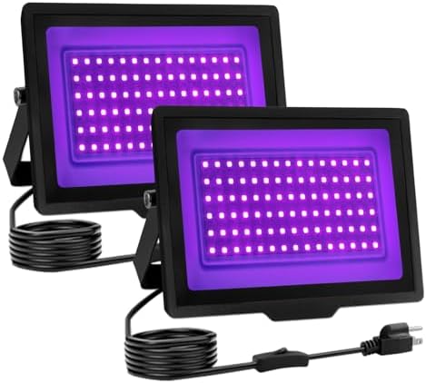2 Pack 60W LED Black Light, IP66 Waterproof Blacklight Flood Light by uwiner