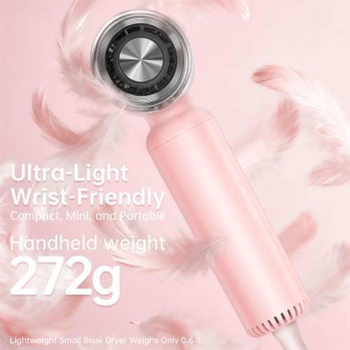 Hair Dryer, Travel Mini 15 x Fast Drying Ionic Blow Dryer with Diffuser, Professional 110k RPM High-Speed Hairdryer with 200M Negative Ions Reduce Frizz, Portable Lightweight for Styling & Daily Use - Image 2
