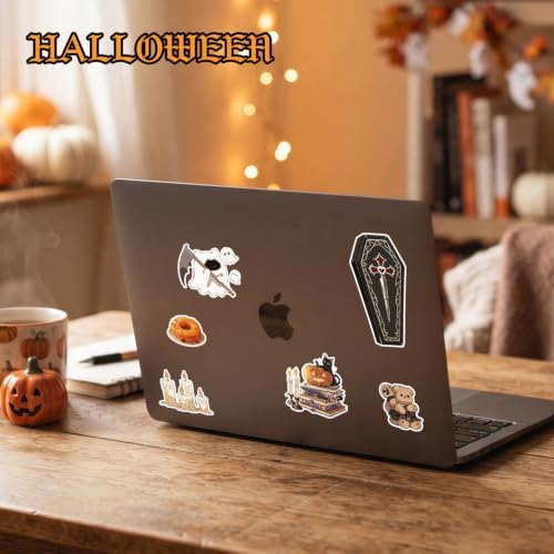 Halloween Sticker Book, 400+ Waterproof Vinyl Halloween Stickers, Funny Stickers for Adults & Kids, Cute Spooky Pumpkin Witch Stickers for Journaling, Scrapbooking, Crafts, Laptops and Water Bottles - Image 5
