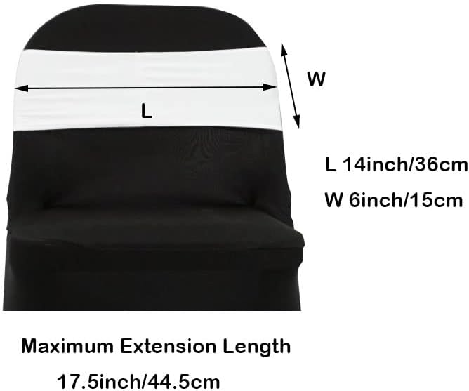 Spandex Chair Sashes Bands, White, 50PCS - Image 5