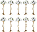 NUPTIO Gold Centerpiece Stand for Table, Twist Style, 20.5" Tall, 10 Pcs by Nuptio