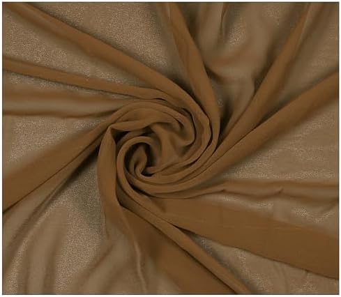 2 Yard Chiffon Fabrics, 44" Wide, Lightweight, Sheer – Mocha - Image 3