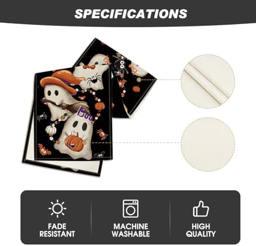 Artoid Mode 210 GSM Halloween Table Runner Home Party Decor 13x48 Inch - Image 5