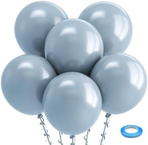 Bezente Dusty Blue Balloons 18 Inch 30 Pack Latex Large Thick by Bezente