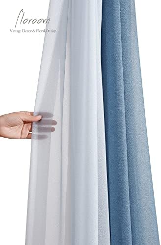 Floroom Wedding Arch Draping Fabric 3 Panels 20Ft Chiffon Fabric Drapes Arbor Drapery Wedding Ceremony Reception Swag Decorations (Dusty Blue +Powder Blue +White) - Image 6