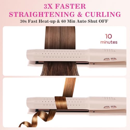 Hair Straightener and Curler Airflow Styler, Blush - Image 5