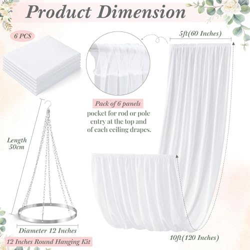 Breling Wedding Ceiling Drape Kit 12in 60" w X120 L Diameter - Image 2