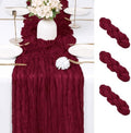 3 Pack Burgundy Cheesecloth Table Runner 17x108 Inch Semi Sheer Boho Gauze Cheese Cloth Fabric Table Runners Table Decor for Wedding Party Baby Shower Birthday Home Decor Garden Farmhouse by Unknown