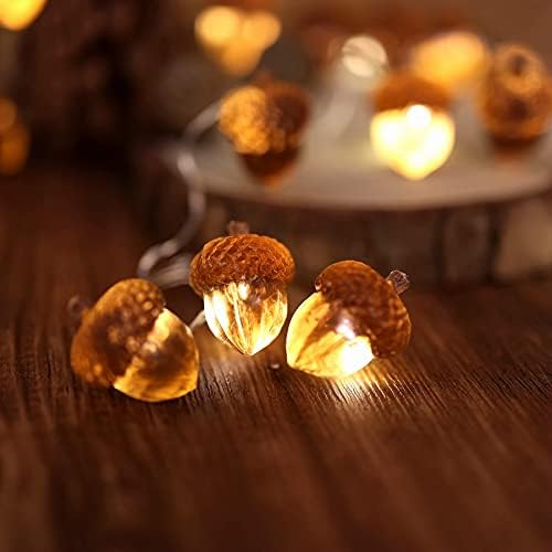 Thanksgiving Acorn Lights Fall Garland Decorative Fairy String Light Cute Novelty Lights 30 LEDs 10 ft USB or Battery Operated for Bedroom Wedding Xmas Harvest Decor by Belniak