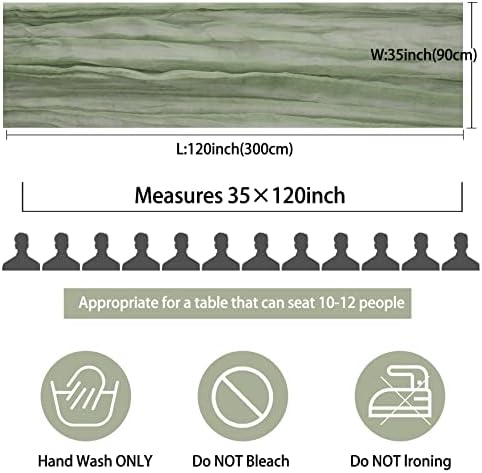 35x120 Inch Sage Green Cheesecloth Table Runner Fall Boho Wedding Decor - Image 2