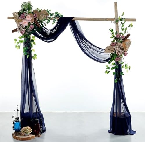 Pack of 1 Wedding Arch Drape Panel Fabric 30" x 30ft - Navy Blue - Image 2