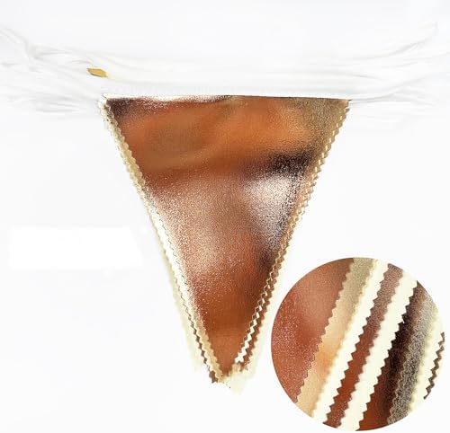 Brown Beige and Gold Party Decorations Fabric Triangle Pennant Banner Flag Bunting Garland for Boho Neutral Rustic Cowboy Western Teddy Bear Birthday Baby Shower Graduation Engagement Party Supplies - Image 3