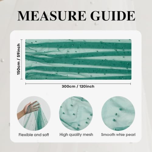 Artoid Mode Pearl Dark Green Gauze Table Runner 59x120 Inch , Seasonal Sheer Kitchen Dining Holiday Wedding Birthday Baby Shower Table Decor for Home Party - Image 6