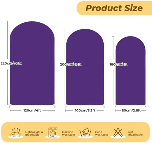 7.2 ft Arch Backdrop Cover Purple - Double-Sided Spandex Arch Covers Stretchy Backdrop for Balloon Arches Birthday Party Baby Shower Banquet Wedding Photo Background - Image 2