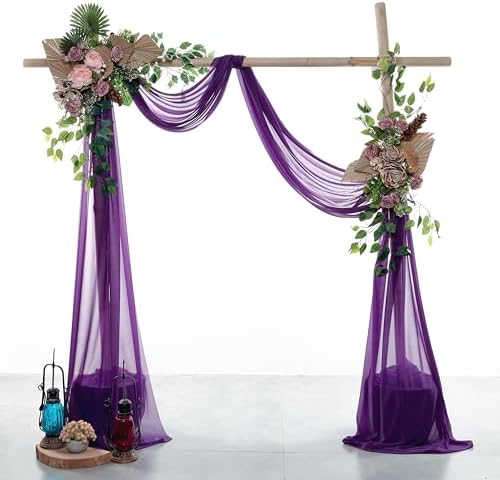 Pack of 1 Wedding Arch Drape Panel Fabric 30" x 50ft - Cadbury Purple - Image 2