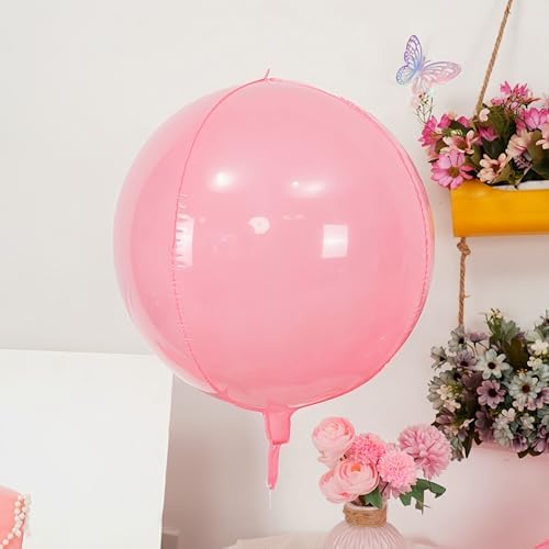 Pastel Pink Round Foil Balloons Birthday Prom Decor 22 Inch 6 Pcs - Image 4