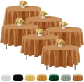 Fitable 6 Pack Bronze Round Tablecloths - 90 Inches in Diameter by Fitable