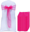 MDS Pack of 100 Organza Chair Sashes for Wedding & Event Décor – Magenta by MDS
