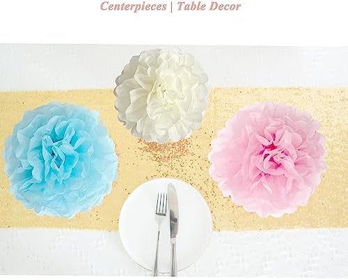 ANSOMO Pastel Tissue Paper Pom Poms Colorful Birthday Party Decorations - Image 5