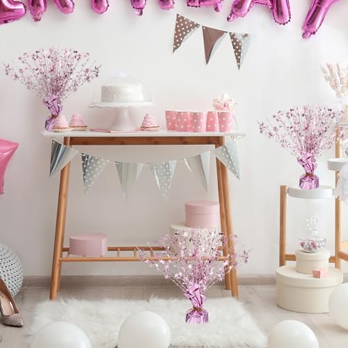 Crowye 6 Pcs Light Purple Metallic Foil Spray Centerpieces Wedding Decor - Image 5