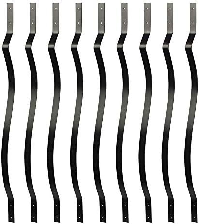 Myard 32-1/4 Inch Iron Deck Balusters, Baroque Wrought Style, Matte Black by Myard
