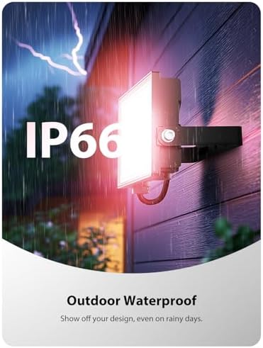 Onforu LED Flood Light Outdoor 300W Equivalent, 30W Color Changing RGBW Floodlight with Remote, 2700K Warm White IP66 Stage Lighting Indoor Uplights for Events, Uplighting for Party 4 Pack - Image 6