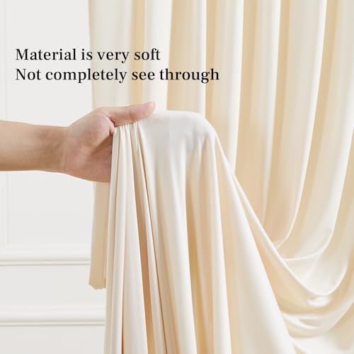 8x10FT Champagne Backdrop Curtains for Wedding Parties, Wrinkle Free Polyester Photography Backdrop Drapes for Baby Shower Birthday Parties Stage Background Stand Decorations 4x10ft,2 Panels - Image 6