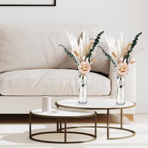 Qinyoung 10 Set Dried Pampas Grass Table Centerpiece for Wedding, Champagne - Image 5