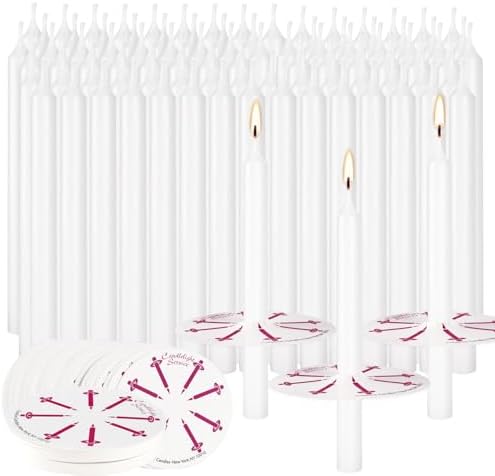 200 Pack 4 Inch White Church Taper Candles with Drip Protectors - Image 4