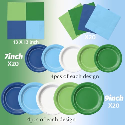 CMUSKO Golf Party Decorations - 60Pcs Blue Green Plates & Napkins Set Hole in One Golf Themed Tableware for Birthday,Baby Shower - Image 4