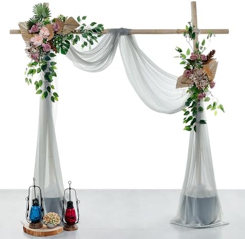 Pack of 1 Wedding Arch Drape Panel Fabric 30" x 40ft - Grey - Image 2