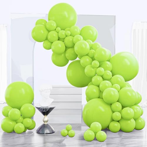 PartyWoo Lime Green Balloons 140pcs Light Green Balloons Different Sizes by PartyWoo