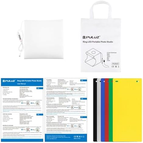 PULUZ Light Box Mini Photo Studio, 72 Pcs LED Lights with Adjustable White/Warm/Soft Lighting, 6-Color Backdrops, Portable Photography Lightbox for Small Product Display - Image 7