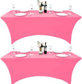 2-Pack 8ft Spandex Table Covers for Rectangle Folding Tables - Washable Elastic Tablecloth - Ultimate Fitted Table Protector for Birthday Parties, Trade Shows, Banquet by Unknown