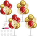 TONIFUL 4 Set Red Gold Balloon Stand Balloon Centerpieces for Table Decor by TONIFUL