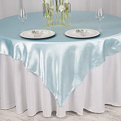 10 pcs 72x72 inch Light Blue Square Tablecloth Satin Fabric Overlays Linens | Table Cloths Cover for Wedding Party Banquet Reception Events Decoration Kitchen Dining Events Kitchen Dining - Image 2