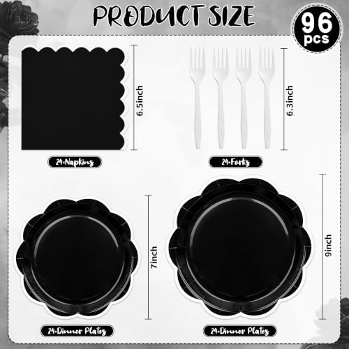 96 Pcs Halloween Party Paper Plates and Napkins Party Supplies for 24 Guest - Image 2