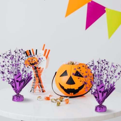 24 Pack Purple Metallic Foil Spray Centerpiece Star Table Decoration Burst Table Centerpieces for Birthday Graduation New Year Halloween Party Supply (Purple) - Image 6