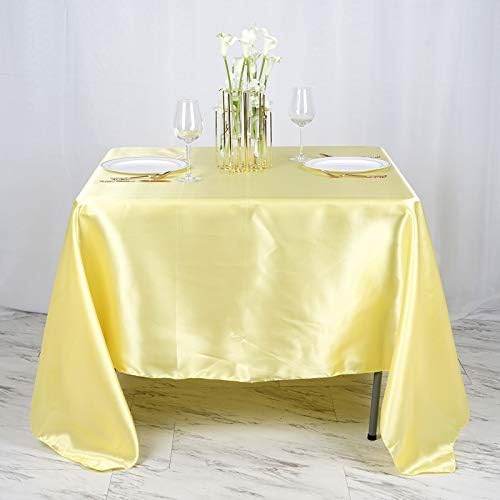 Balsa Circle 10 pcs 72x72 inch Yellow Square Tablecloth Satin Fabric Overlays Linens | Table Cloths Cover for Wedding Party Banquet Reception Events Decoration Kitchen Dining Events Kitchen Dining - Image 4