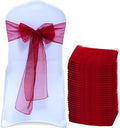 MDS Pack of 300 Organza Chair Sashes for Wedding & Event Décor – Maroon by MDS