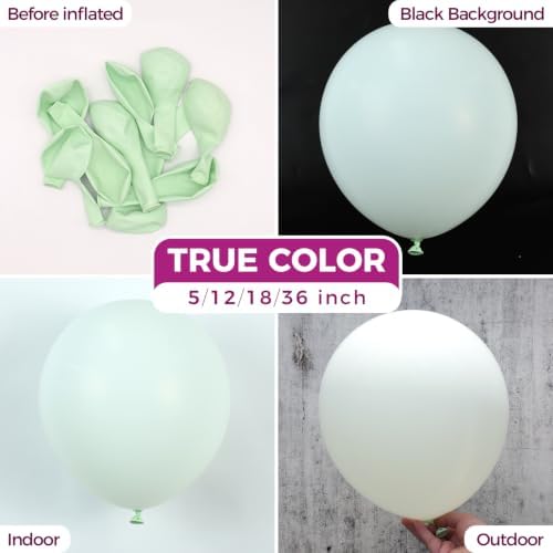 Bezente Pastel Green Latex Party Balloons 100 Pack 12 inch - Image 2