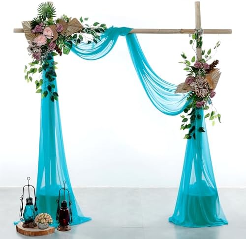 Pack of 1 Wedding Arch Drape Panel Fabric 30" x 75ft - Peacock Blue - Image 2