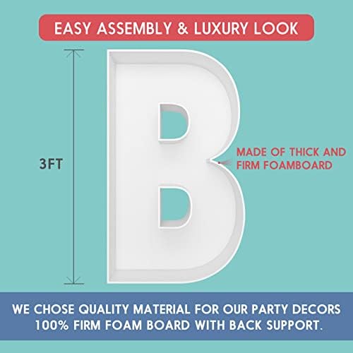 3FT DIY Mosaic Balloon Letter B Frame, Fillable Party Backdrop Decor - Image 2