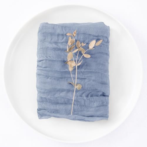 DeZerlor Dusty Blue Washable Cheesecloth Napkins Set of 12 for Wedding - Image 5