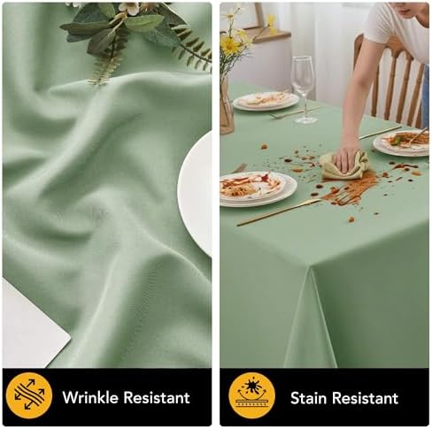 10-Pack Sage Green Tablecloths for Rectangle Tables, 70 x 120 in - Image 4