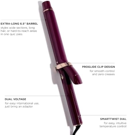 T3 SinglePass Curl X Extra-Long Barrel Curling Iron & Curling Wand, Hair Curler with 9 Heat Settings, Korean Ceramic & ProGlide Clip for Curls, Waves & Shine on Fine, Medium & Thick Hair - Image 4