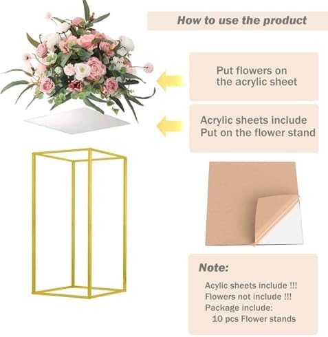 15.75inch 2 pcs Column Vases Gold Centerpieces for Table Metal Flower Stand Gold Wedding Centerpieces for Tables Party Floral Stands for Flowers - Image 2
