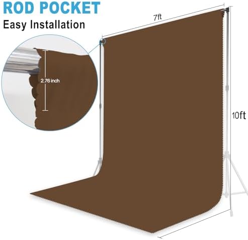 Dark Brown Photography Backdrop for Photoshoot, Fabric, 7x10 FT - Image 2